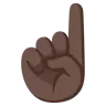 Index Pointing Up: Dark Skin Tone Emoji ☝🏿 image - Google Noto Color style