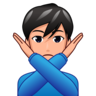 Man Gesturing No: Medium-Light Skin Tone Emoji 🙅🏼‍♂️ image - Emojidex style