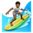Person Surfing: Medium-Dark Skin Tone