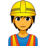 Trabalhador da construção Emoji 👷 image - Emojidex style