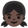 Girl: Dark Skin Tone Emoji 👧🏿 image - Google Noto Color style