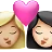 Kiss: Woman, Woman, Medium-Light Skin Tone, Light Skin Tone