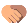 Handshake: Medium-Light Skin Tone, Medium Skin Tone Emoji 🫱🏼‍🫲🏽 image - Tossface style