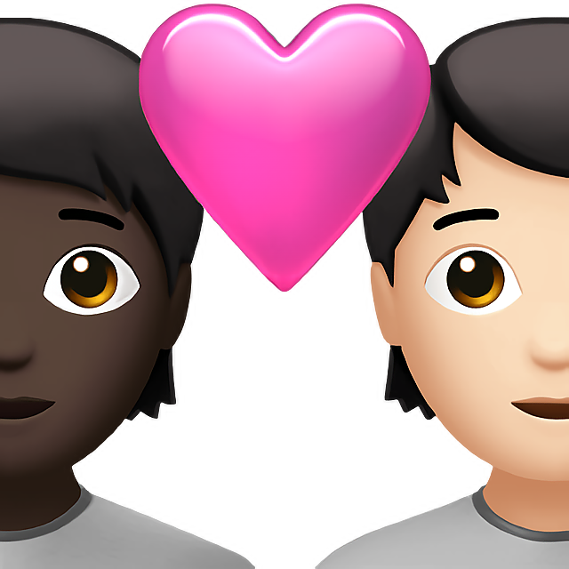 Couple With Heart: Person, Person, Dark Skin Tone, Light Skin Tone