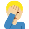 Man Facepalming: Medium-Light Skin Tone Emoji 🤦🏼‍♂️ image - Twitter / X (Twemoji) style