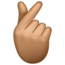 Hand With Index Finger And Thumb Crossed: Medium Skin Tone Emoji 🫰🏽 image - Samsung style