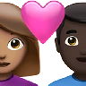 Couple With Heart: Woman, Man, Medium Skin Tone, Dark Skin Tone Emoji 👩🏽‍❤️‍👨🏿 image - Apple style