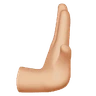 Rightwards Pushing Hand: Medium-Light Skin Tone Emoji 🫸🏼 image - Huawei Harmony OS style