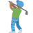Man Golfing: Medium-Dark Skin Tone