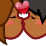 Kiss: Medium-Dark Skin Tone Emoji 💏🏾 image - Emojidex style