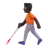 Person With White Cane: Dark Skin Tone