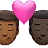 Kiss: Man, Man, Medium-Dark Skin Tone, Dark Skin Tone