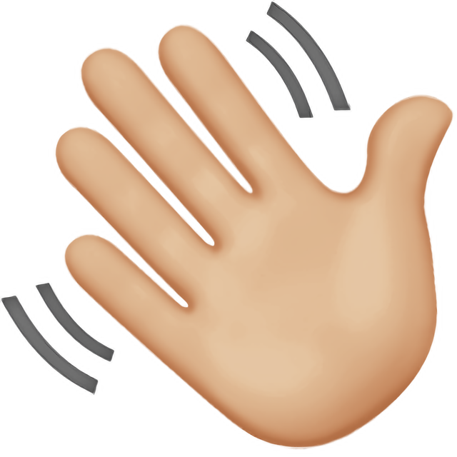 Waving Hand: Medium-Light Skin Tone