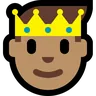 Prince: Medium Skin Tone Emoji 🤴🏽 image - Microsoft Windows 10 Segoe UI Emoji style