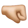 Right-Facing Fist: Medium-Light Skin Tone Emoji 🤜🏼 image - Samsung style