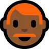 Man: Medium-Dark Skin Tone, Red Hair Emoji 👨🏾‍🦰 image - Microsoft Windows 10 Segoe UI Emoji style