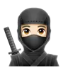Ninja: Light Skin Tone Emoji 🥷🏻 image - WhatsApp style