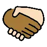 Handshake: Medium-Dark Skin Tone, Light Skin Tone Emoji 🫱🏾‍🫲🏻 image - OpenMoji style