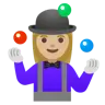 Woman Juggling: Medium-Light Skin Tone Emoji 🤹🏼‍♀️ image - Google Noto Color style