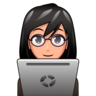 Woman Technologist: Medium-Light Skin Tone Emoji 👩🏼‍💻 image - Emojidex style