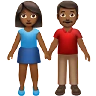 Woman And Man Holding Hands: Medium-Dark Skin Tone Emoji 👫🏾 image - Apple style