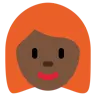 Woman: Dark Skin Tone, Red Hair Emoji 👩🏿‍🦰 image - Twitter / X (Twemoji) style