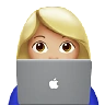 Woman Technologist: Medium-Light Skin Tone Emoji 👩🏼‍💻 image - Apple style