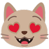 Cara de gato sonriente con ojos de corazón Emoji 😻 image - Skype style