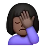 Woman Facepalming: Dark Skin Tone Emoji 🤦🏿‍♀️ image - Samsung style