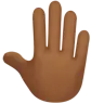 Raised Back Of Hand: Medium-Dark Skin Tone Emoji 🤚🏾 image - Apple style