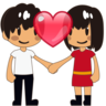 Couple With Heart: Medium Skin Tone Emoji 💑🏽 image - Emojidex style