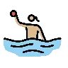 Woman Playing Water Polo: Medium-Light Skin Tone Emoji 🤽🏼‍♀️ image - OpenMoji style