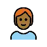Person: Medium-Dark Skin Tone, Red Hair Emoji 🧑🏾‍🦰 image - OpenMoji style