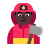 Man Firefighter: Dark Skin Tone Emoji 👨🏿‍🚒 image - Microsoft Classic 2D style