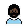 Person: Dark Skin Tone, Beard Emoji 🧔🏿 image - OpenMoji style