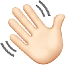 Waving Hand: Light Skin Tone Emoji 👋🏻 image - Apple style