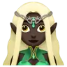 Woman Elf: Dark Skin Tone Emoji 🧝🏿‍♀️ image - Apple style