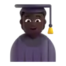 Student: Dark Skin Tone Emoji 🧑🏿‍🎓 image - Microsoft 3D Fluent style