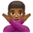 Man Gesturing No: Medium-Dark Skin Tone