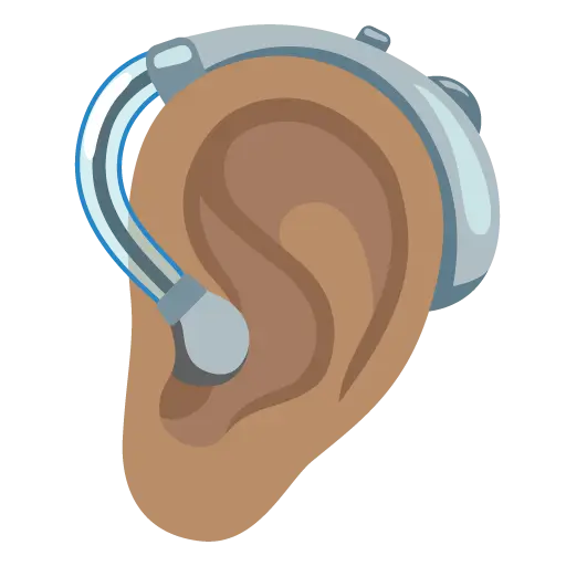 🦻🏽 - Ear With Hearing Aid: Medium Skin Tone Emoji meaning, copy and ...