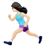 Woman Running: Light Skin Tone Emoji 🏃🏻‍♀️ image - Apple style