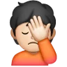 Person Facepalming: Light Skin Tone Emoji 🤦🏻 image - Samsung style