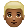 Man: Medium-Dark Skin Tone, Blond Hair Emoji 👱🏾‍♂️ image - WhatsApp style