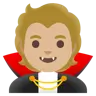 Vampire: Medium-Light Skin Tone Emoji 🧛🏼 image - Google Noto Color style