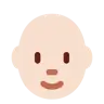 Person: Light Skin Tone, Bald Emoji 🧑🏻‍🦲 image - Twitter / X (Twemoji) style