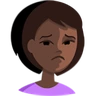 Person Frowning: Dark Skin Tone Emoji 🙍🏿 image - Facebook Messenger (2016) style