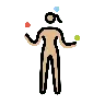 Woman Juggling: Medium-Light Skin Tone Emoji 🤹🏼‍♀️ image - OpenMoji style
