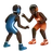 People Wrestling: Dark Skin Tone