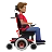 Man In Motorized Wheelchair Facing Right: Medium Skin Tone