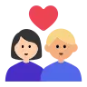 Couple With Heart: Woman, Man, Light Skin Tone, Medium-Light Skin Tone Emoji 👩🏻‍❤️‍👨🏼 image - Tossface style
